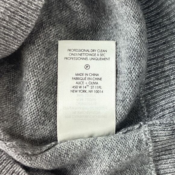 ALICE + OLIVIA NWT Size XS Carolann Shrunken Pullover Heather Grey Sweater Gray - Picture 9 of 10